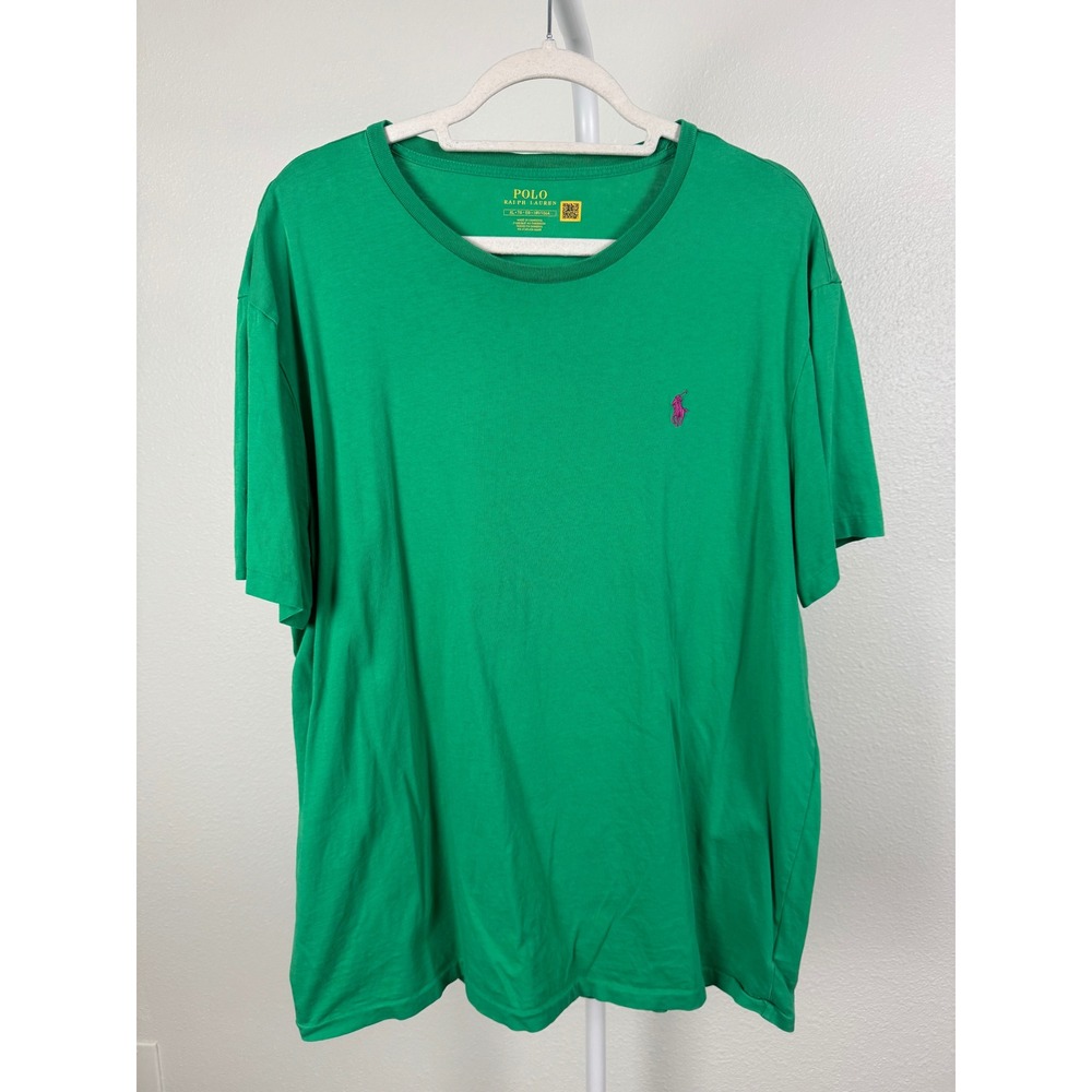 Polo Ralph Lauren Mens XL Green Short Sleeve Crew Neck Cotton T-Shirt Logo